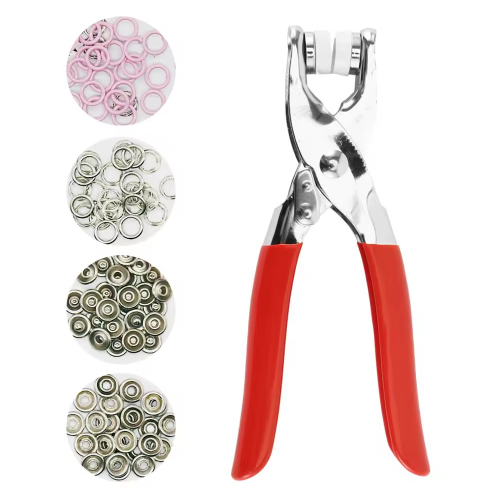 Five-Prong Metal Snap Tool Kit for Quick Button Fixing on Clothes, Belts & Accessories
